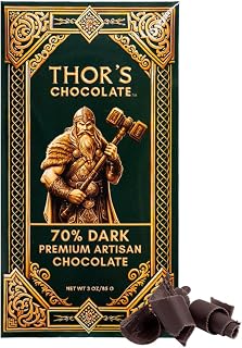 Thor's Chocolate Artisan Dark Chocolate Bar 70% Cacao (3 oz) | Bean to Bar, Small Batch, Ethically Sourced, Ultra Smooth, Handcrafted Luxury Gourmet Chocolate, Made in USA