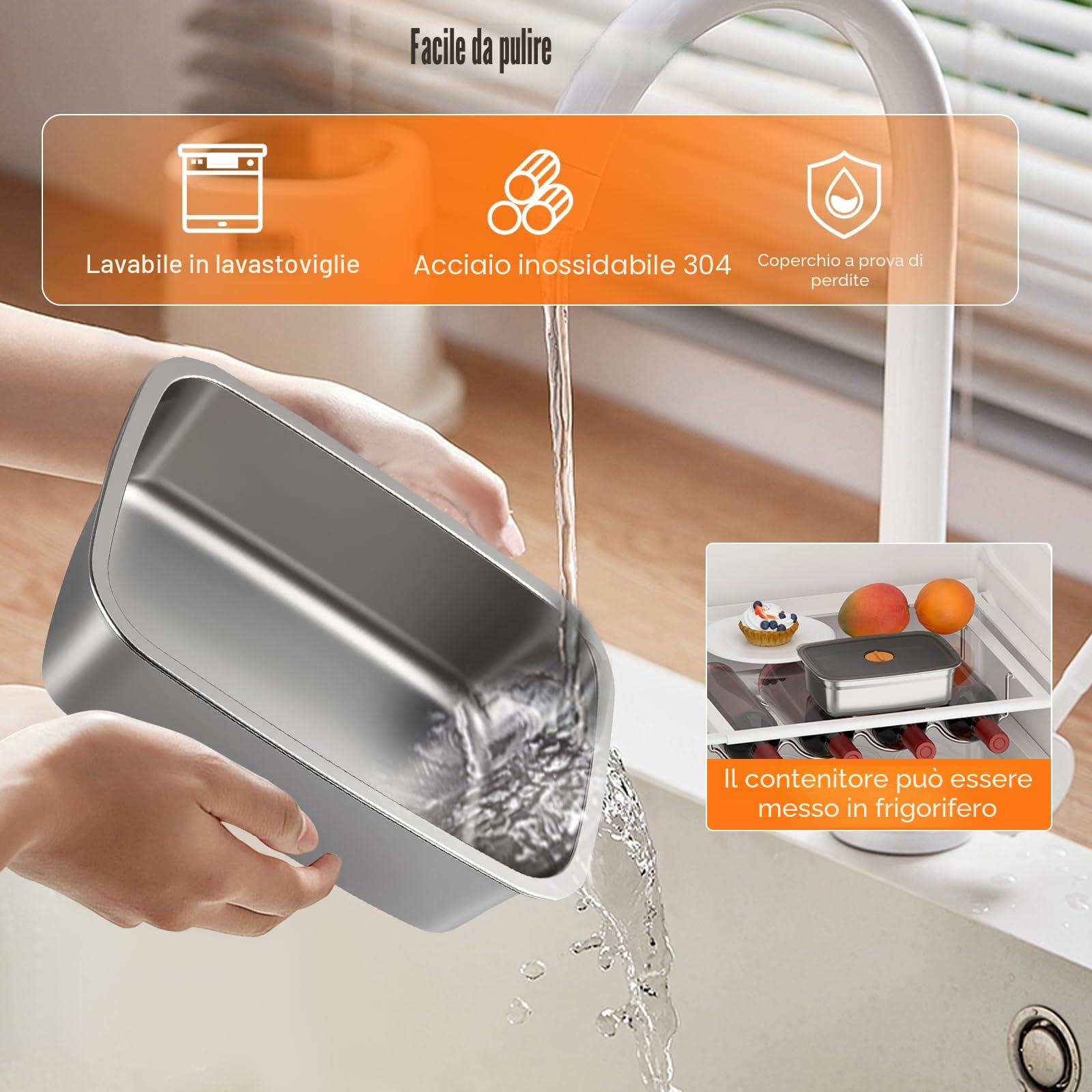 Lunch box riscaldato elettrico da 1 litro con batteria da 14000 mAh - Lunch box isolato tramite USB con riscaldamento automatico, contenitore in acciaio inossidabile 304, ideale per ufficio