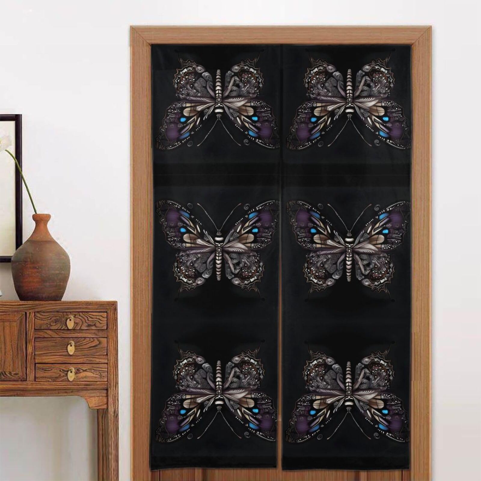 CNTDBU Science Butterfly Door Curtain 34x56 Inch-Room Divider Panel for Privacy, Entryway Screen for Kitchen Bedroom