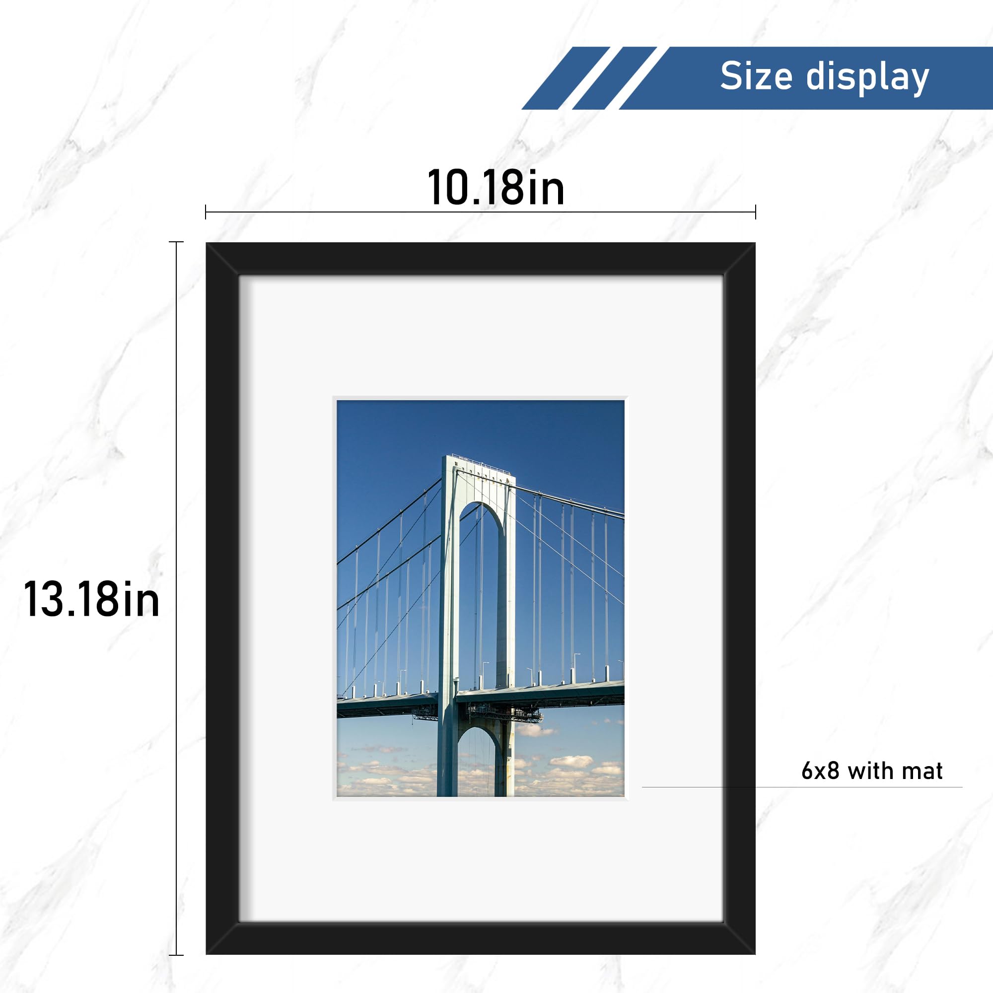 Wiscet Zestaw 4 ramek na zdjęcia 9 x 12, wyświetlacz 15 x 20 cm z matą lub ramka plakatowa 9 x 12 bez maty, poziomy lub pionowy montaż na ścianie, czarne