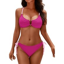 Women Push Up Padded Bikini Two Piece Scoop Neck Swimsuit