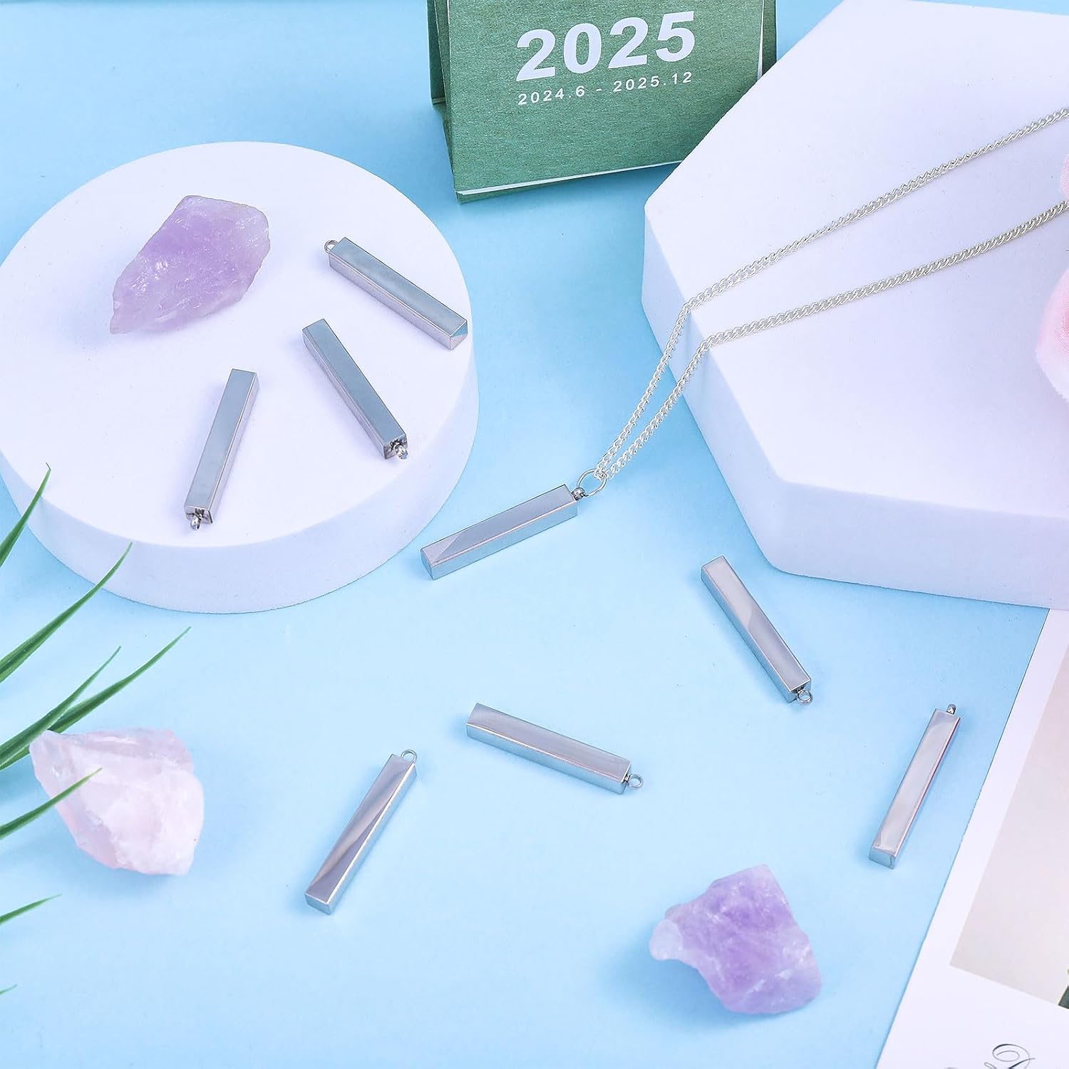 CHGCRAFT Stainless Steel Rectangle Pendant Necklace Blank Bar Pendant Engraving Bar Pendant Charms for Necklace Earrings Jewelry Craft Making - Image 5