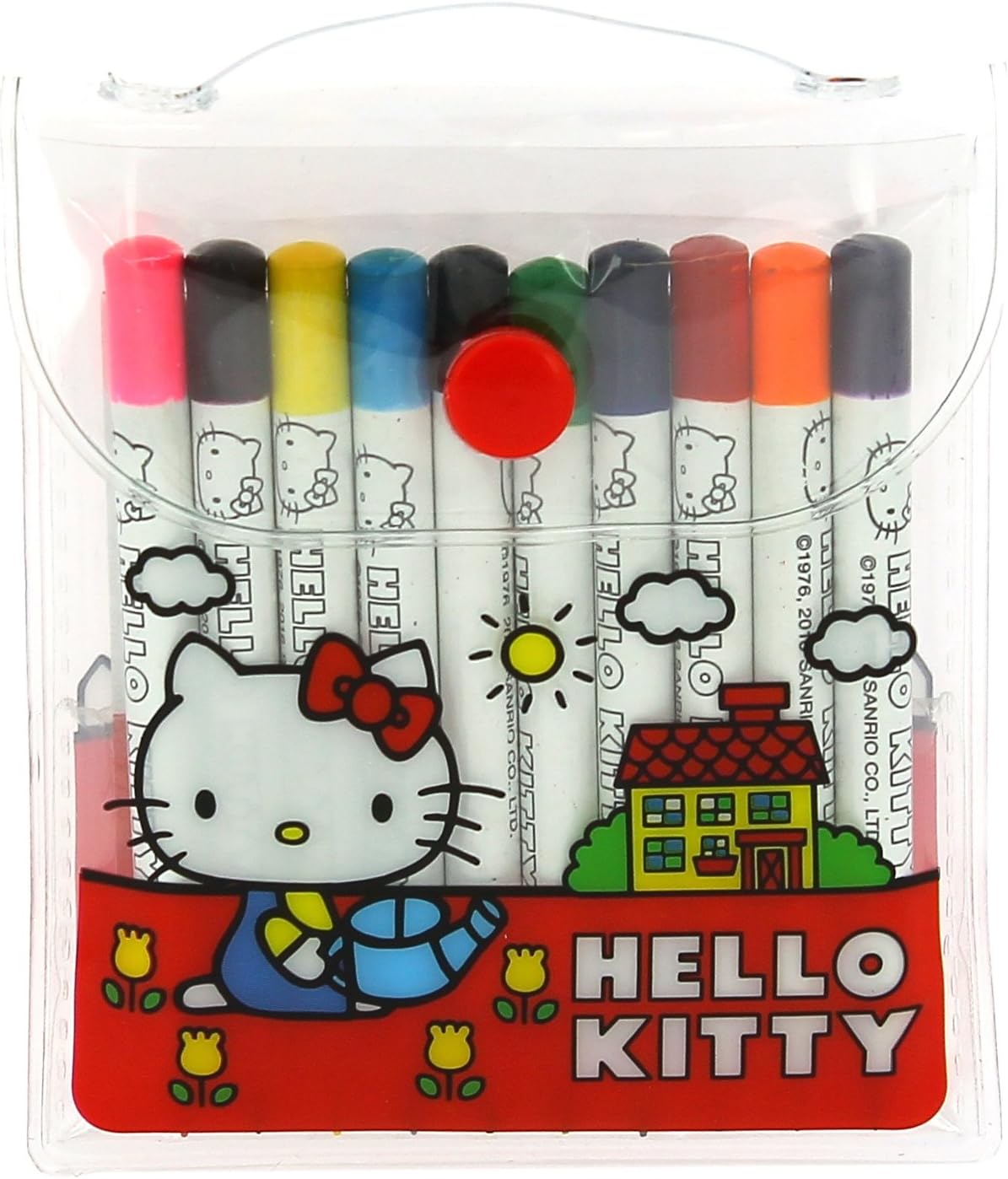 Hello Kitty - Mini Colouring Pencils | Set of 8 | Resealable Wallet | 11 x 9.3 x 0.7 cm | Vintage Collection