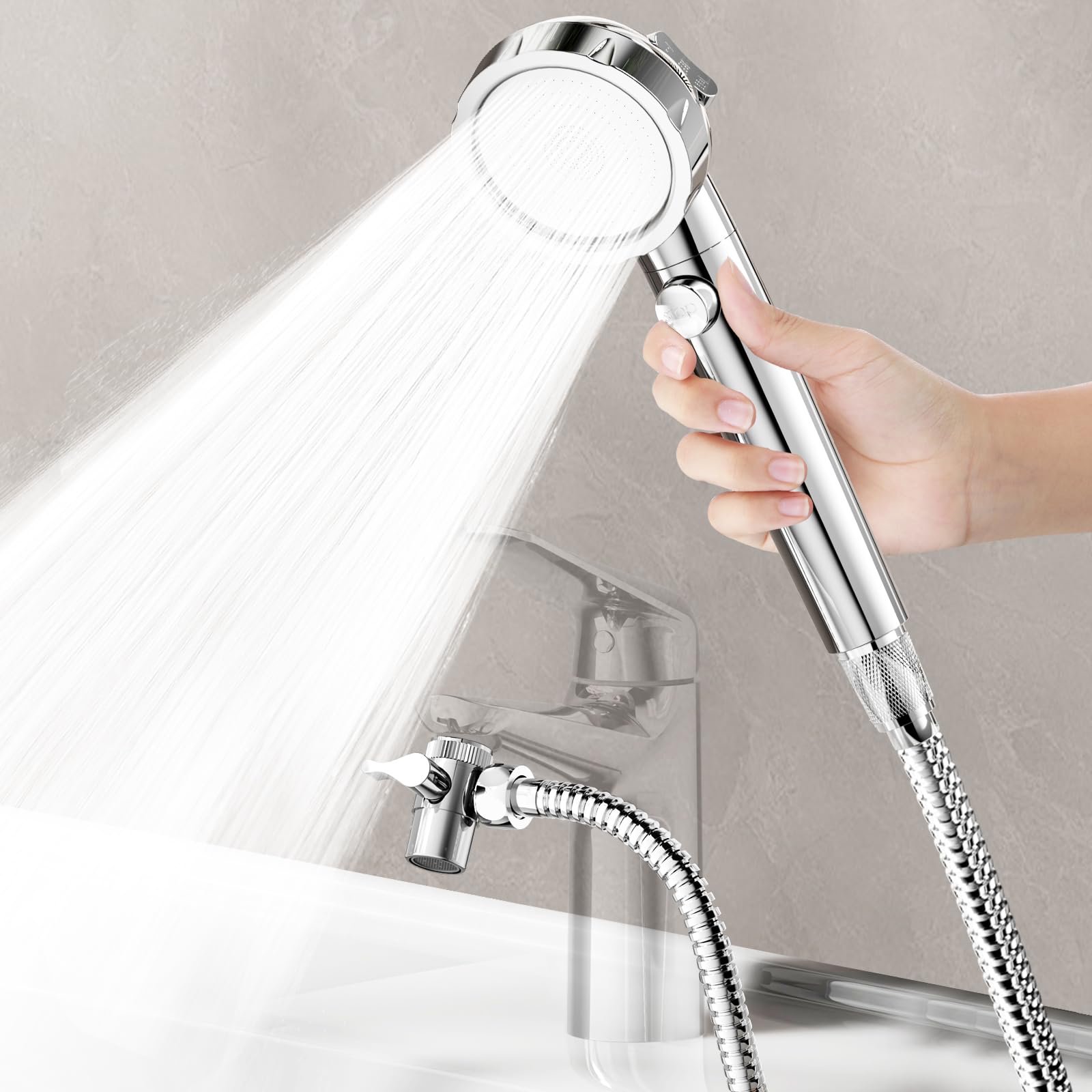 HOWUWEY Chrome Filtered Sink Hose Attachment