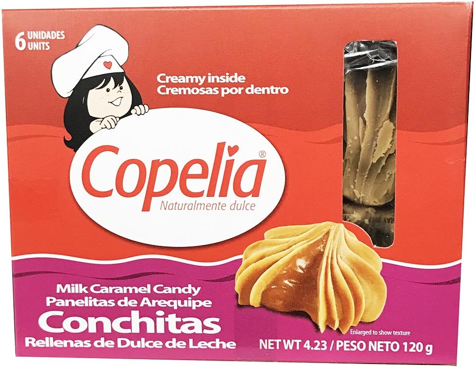Milk Caramel Candy 4.2oz Panelitas de Arequipe - Conchitas Rellenas de Dulce de Leche