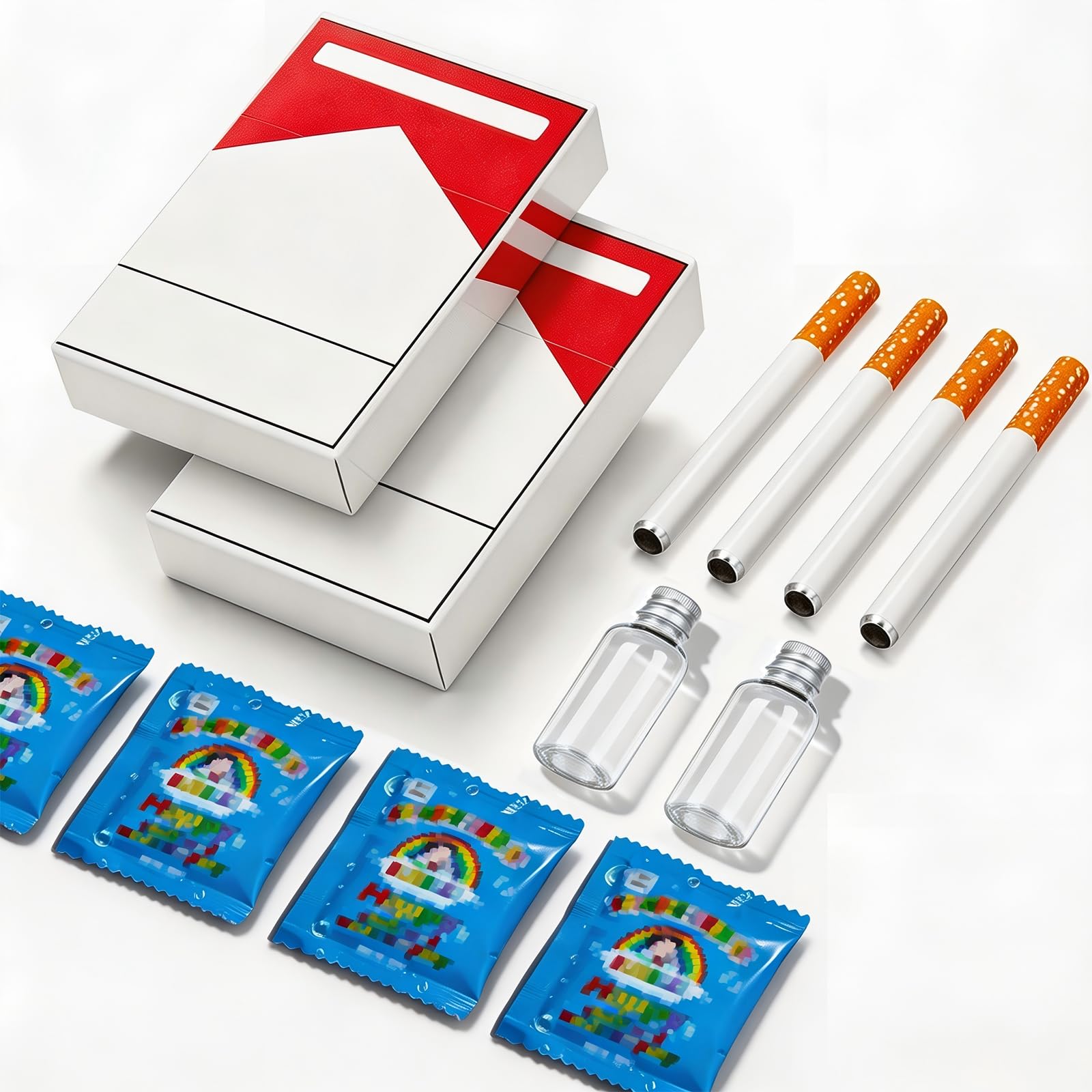 Juguete de Burbujas Tipo Cigarrillo: Mini soplador de Burbujas, Cigarrillo de Burbujas con Tubo soplador. Produce Burbujas con Efecto Similar al Humo. Regalo Original y Creativo para Adultos