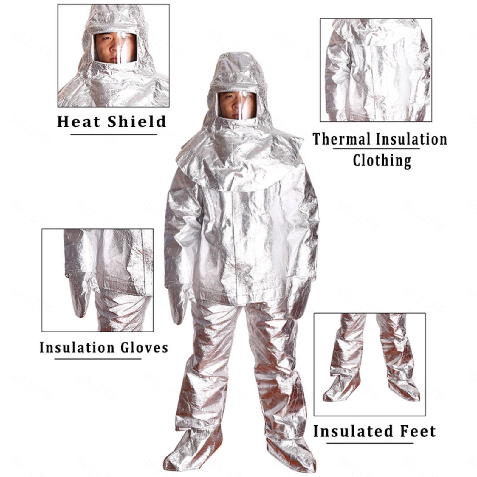 Ropa Trabajo Ignífuga Traje Retardador Llamas Material Ligero Seguridad Ignífugo Fábrica Vidrio, Planta Química, Barco,500°-180-185cm