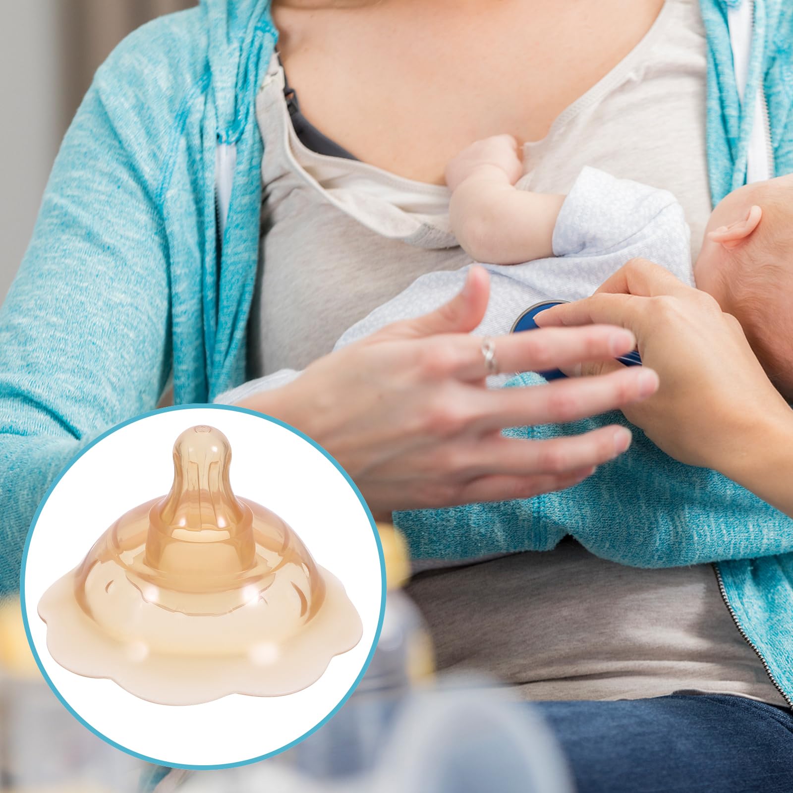 ibasenice Silicone Breastfeeding Protector with Storage Box Includes Milk Collector and Corner Protector for Convenient Breastmilk Storage and Care