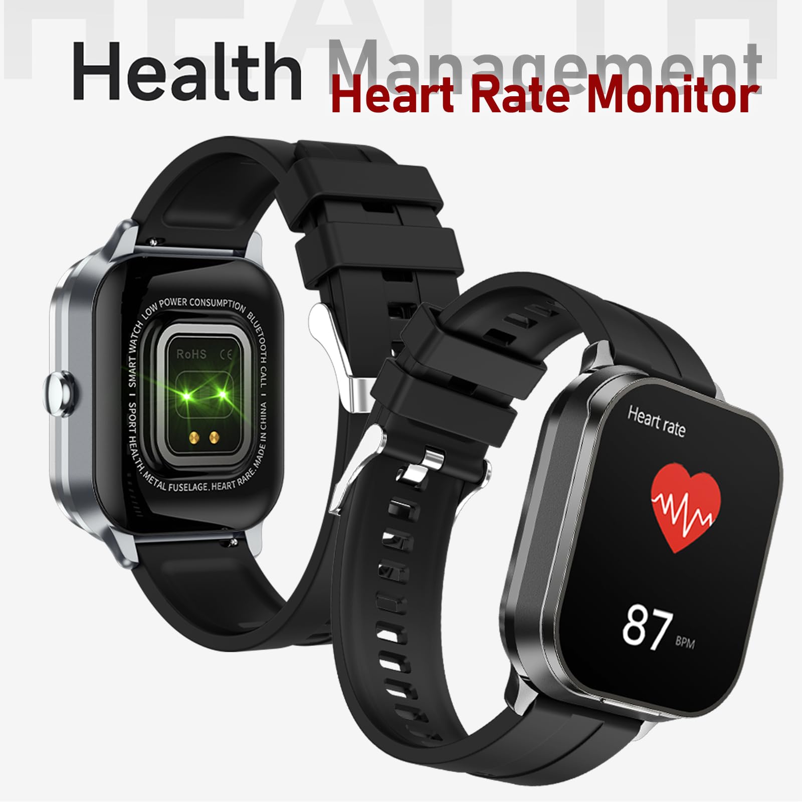 findtime Smartwatch 2 in 1 con cuffie, per la salute, fitness tracker, orologio sportivo, orologio da uomo, orologio da fitness, cardiofrequenzimetro, contapassi, cronometro attività