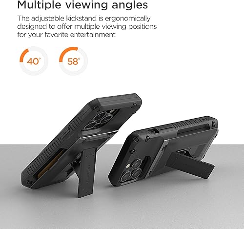 Miniatura 8 de VRS DESIGN Damda Glide - Funda híbrida para iPhone 13 Pro, ranura para tarjetas con soporte, funda funcional resistente compatible con iPhone 13 Pro