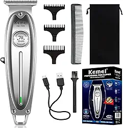 KEMEI 1949 Aparador de cabelo profissional para homens Zero Gap elétrico sem fio aparador de barba / aparador de cabelo recarregável com lâmina T para estilistas e barbeiros, kit de