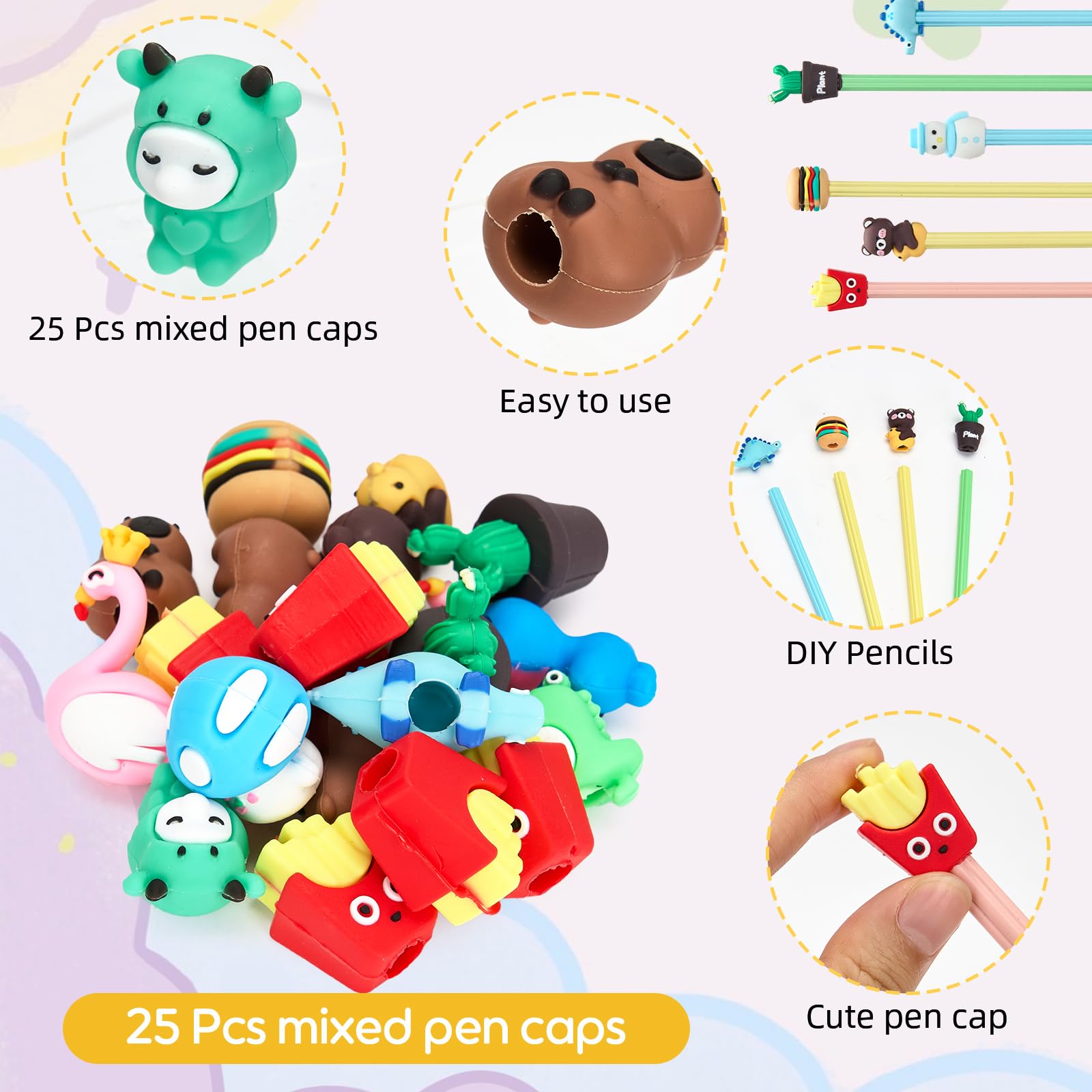 Defresit Funky Stationery 25 Pencils and 30 Magnetic Bookmarks, 25 Sticky notes - Image 4