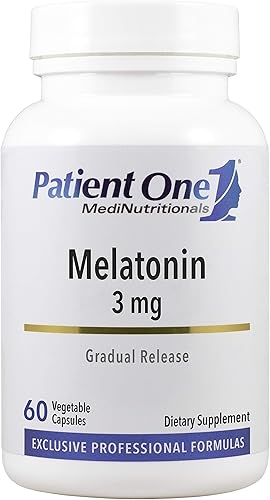 Patient One Melatonina 3 mg de liberación prolongada  Suplemento para apoyar el sueño reparador y la relajación*  Ayuda natural para dormir  60