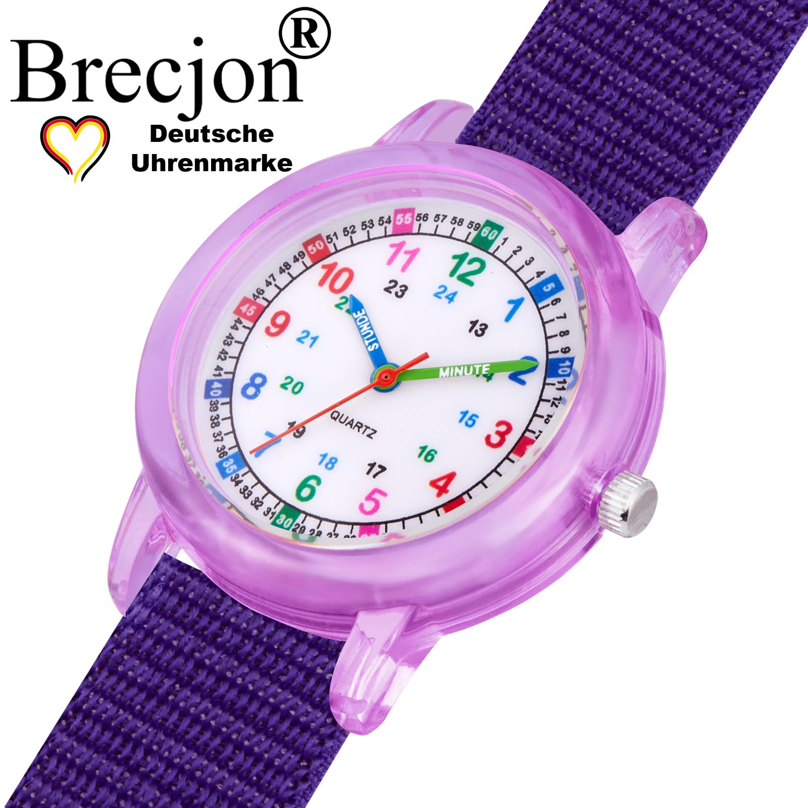 Reloj de pulsera infantil para niña, analógico, cuarzo, cambio de , correa de nailon, variantes, rosa, violeta, turquesa