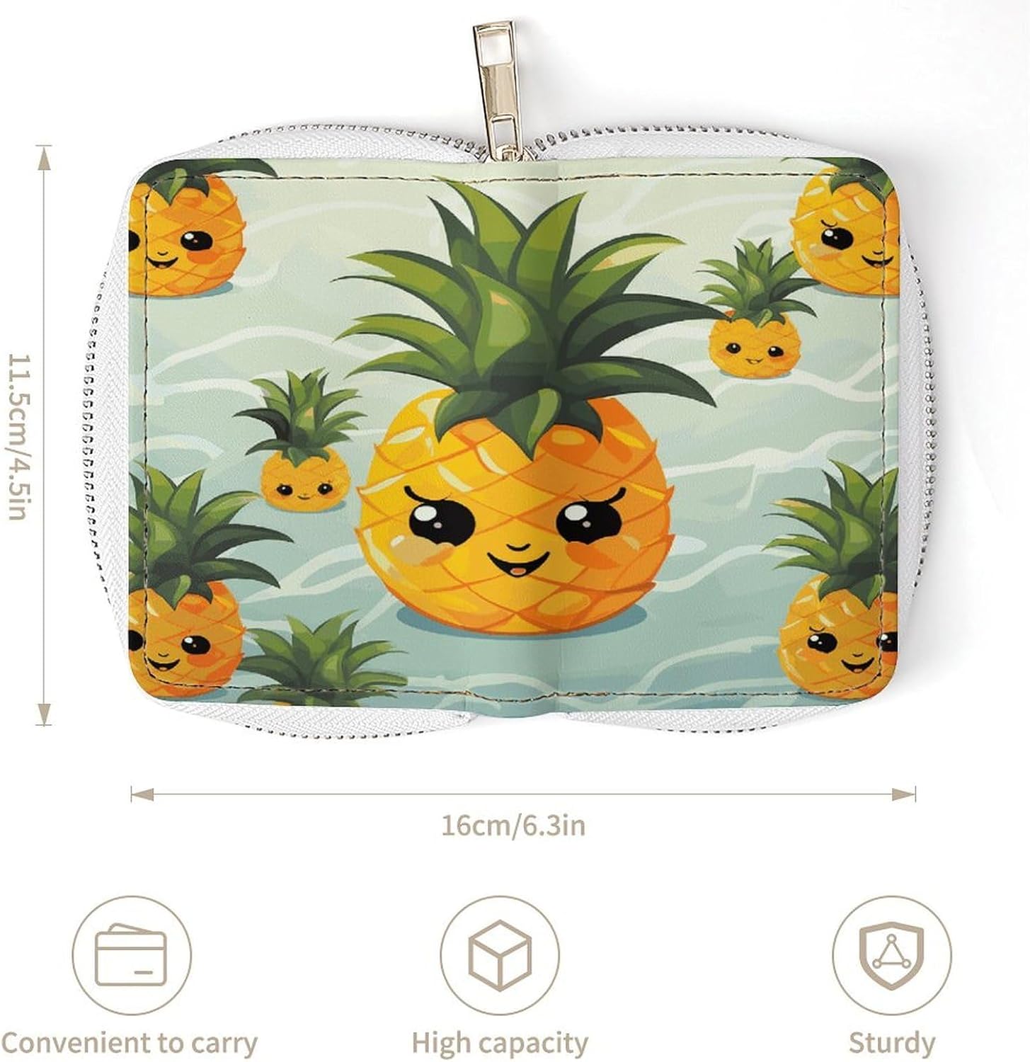 Cute Pineapple Card Holder RFID Blocking,Credit Card Wallet for Women And Men,Card Case Organizer Bag with Zipper