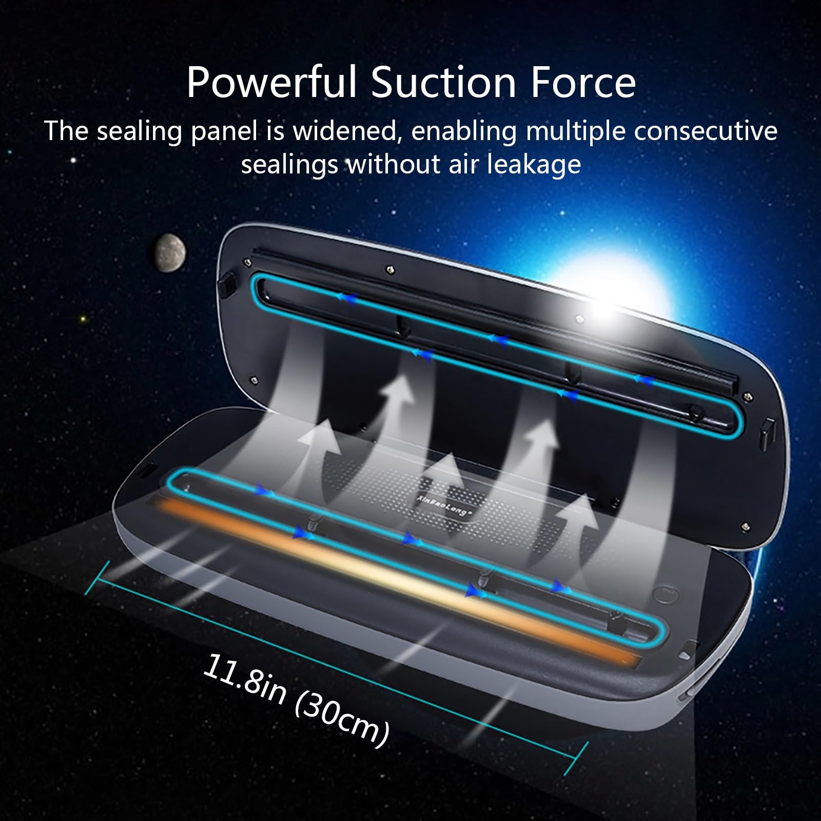 Automatic Vacuum Sealer Machine, Compact Food Preservation System with External Pumping, for Home Kitchen, Extend Food Freshness(Black)
