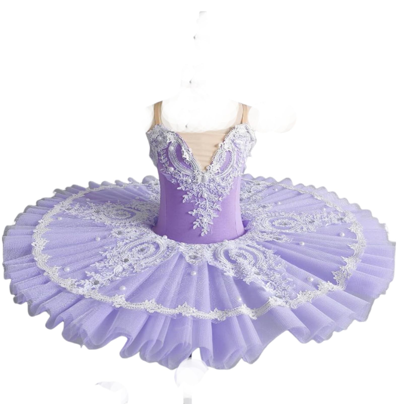 OTMYIGO Tutu de Ballet Professionnel pour Filles, Plateau de crêpes, Robe de soirée de Ballerine, Costume de Concours de Danse de Ballet pour Enfants