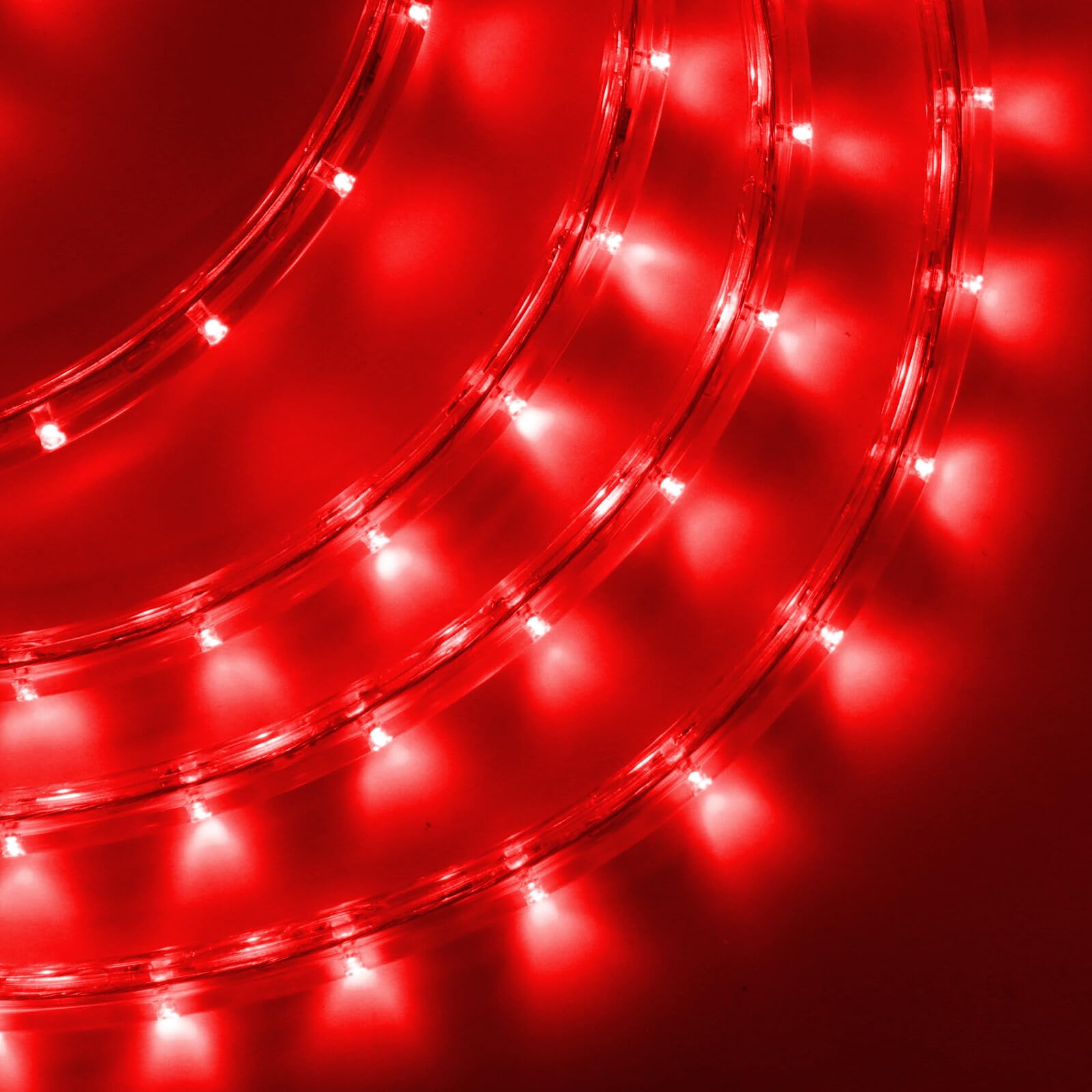 GQL Waterproof LED Round String Lights, 220V UK Plug-in Outdoor Flexible Tube Light, 36 LEDs/m for Garden Wedding Party Pub Tree Decoration (50m, Red) — image 1