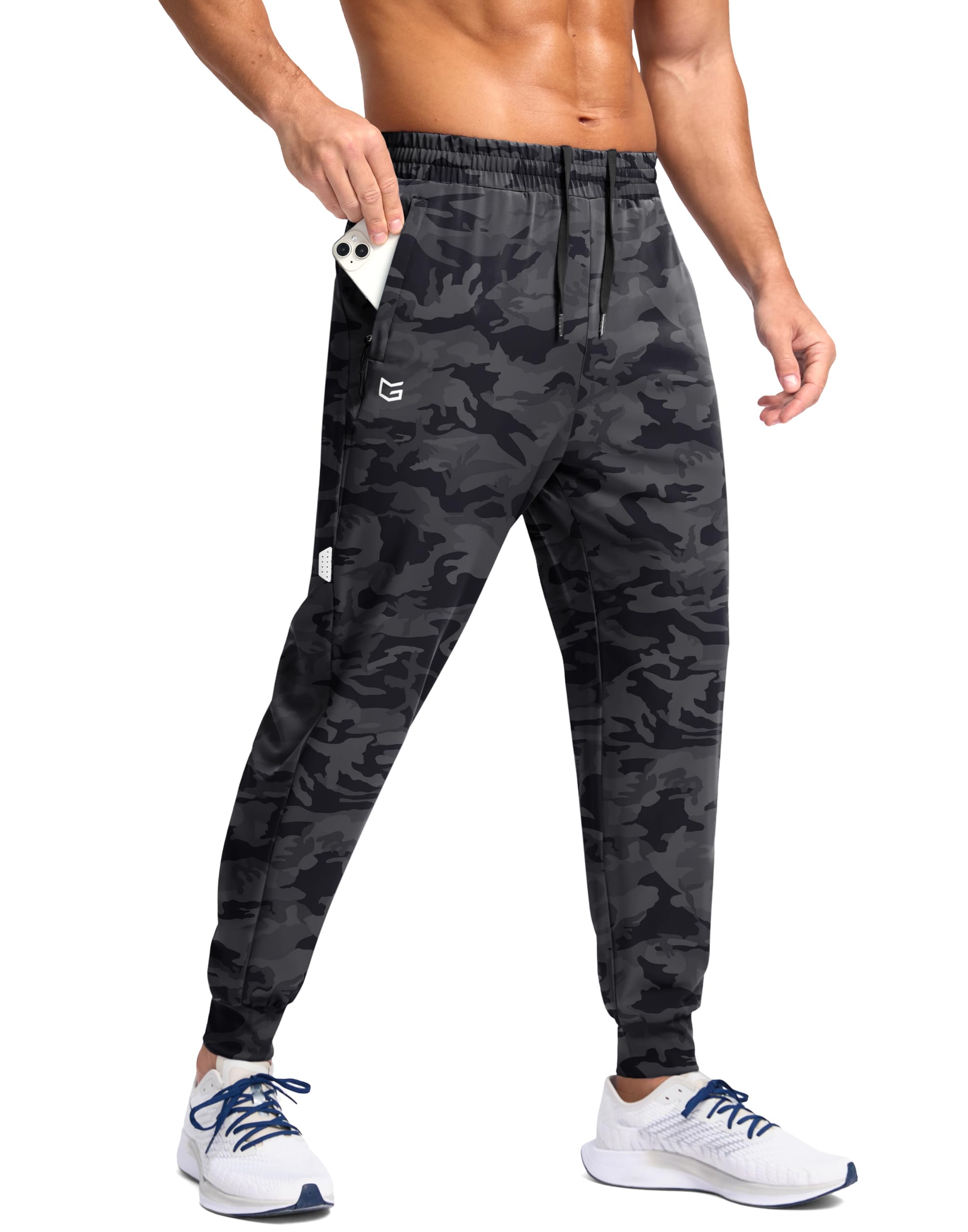 Men's Joggers with Zipper Pockets Lightweight Athletic Workout Pants Quick Dry Sweatpants for Men Running Hiking