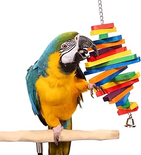 Tropical Rainbow - Medium Parrot Toy Featuring Colorful Wood Pieces