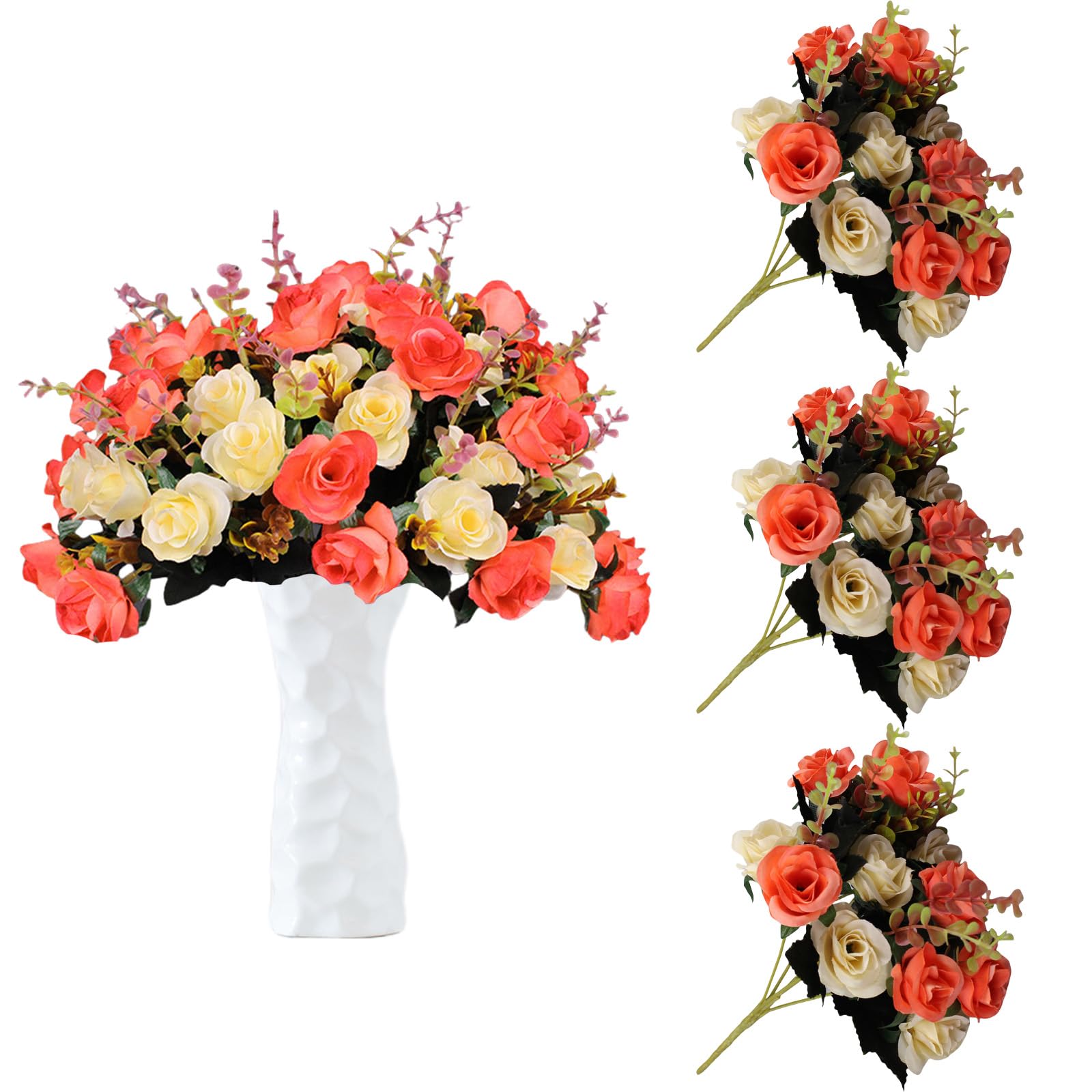 astylishome Fake Flowers for Decoration 36 Pcs Faux Roses Artificial Rose Natural and Realistic Flower for Home Garden Party Wedding Bouquet Office Decorations 0106