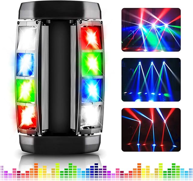 Stage Lighting, AGPtEK LED Stage Light RGBW 4-in-1 LED Moving Head Light, Compatible DMX-512 with 4 Control Modes for Parities, Concert, Performance Stage, Club, Bar and Wedding Ceremony
