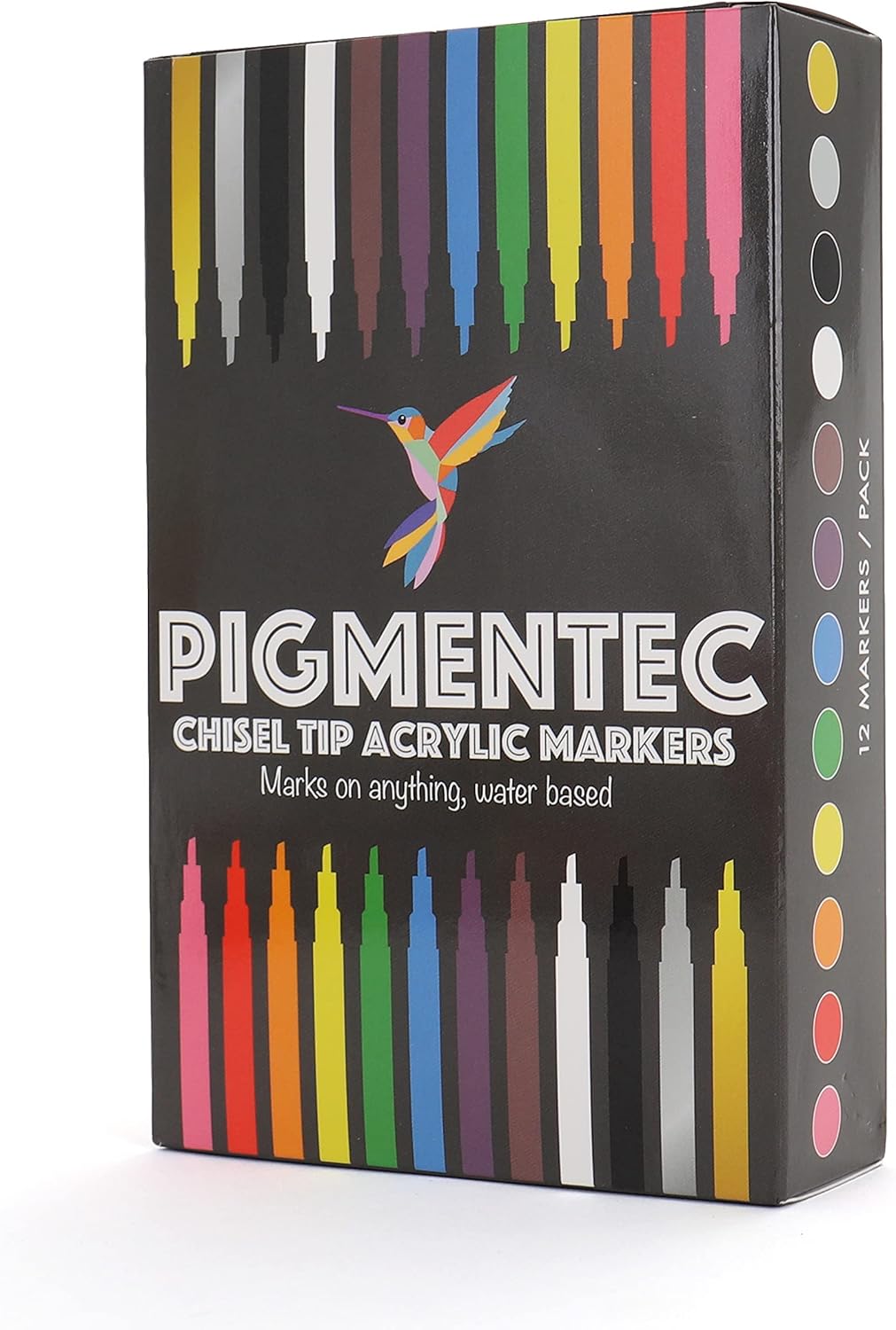 Milltown Merchants Acrylic Paint Markers - Set of 12 - Acrylic Paint Pens - Vibrant Art Markers for Class, Canvas Board, Ceramic, DIY - (Chisel Tip, 4 Pack)