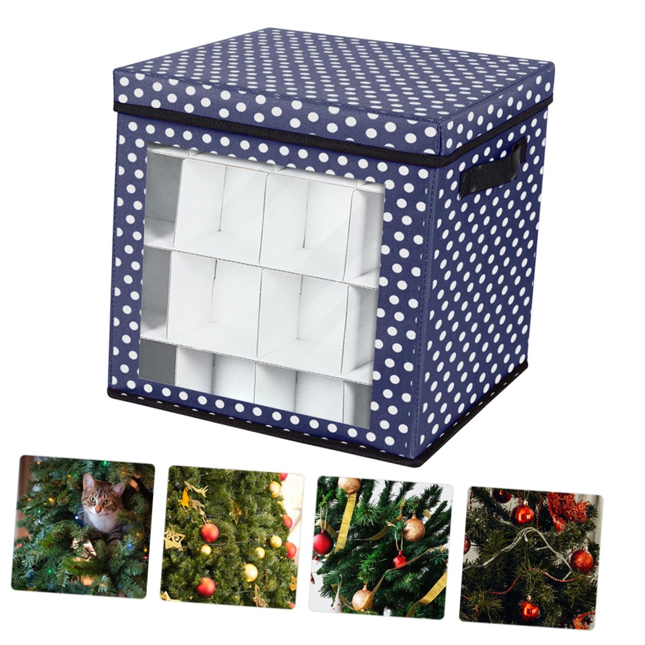 IMIKEYA 2Er-Box für Weihnachtskugeln Weihnachtsgeschenkbox Weihnachts- weihnachtskugeln aufbewahrung boxen christmas decoration storage box Oxford-Stoff