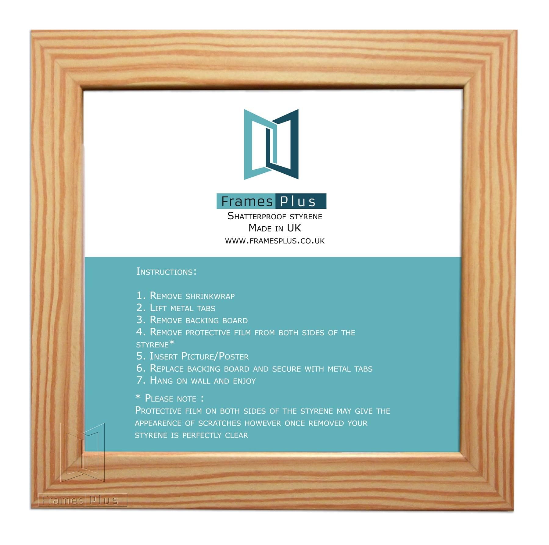 Modern Style Square Picture Photo Poster Print Art Gallery Home office Frame Wall hang or Stand, 23"x23" (584mmx584mm), Pine โ image 1