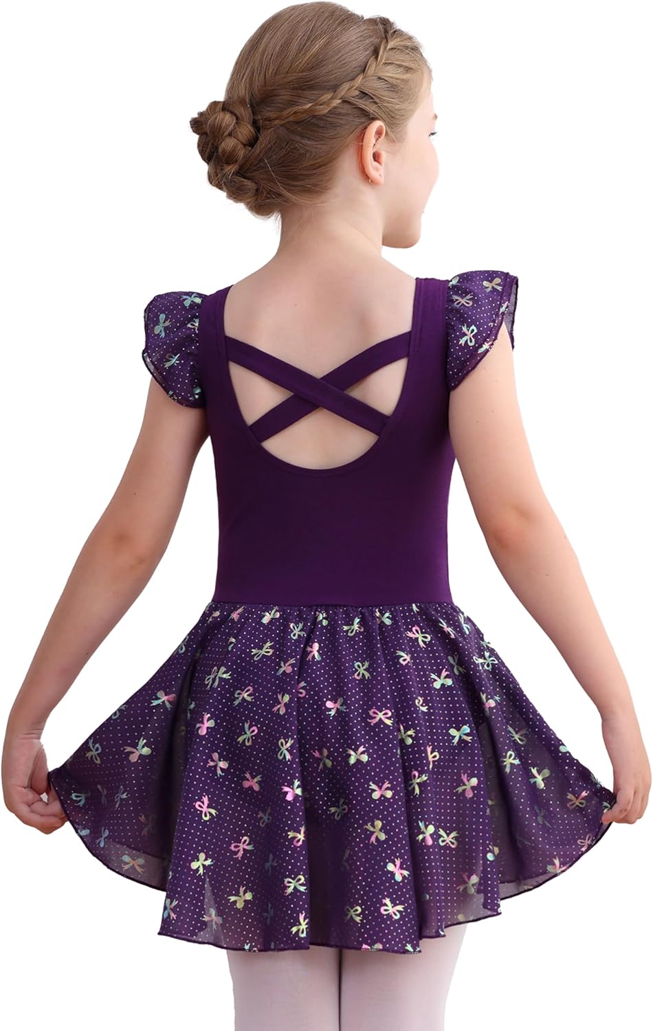 Girls Ballet Leotards Skirt Toddler Dance Ballerina Dresses Outfit Gymnastic Ruffle Butterfly Sleeve