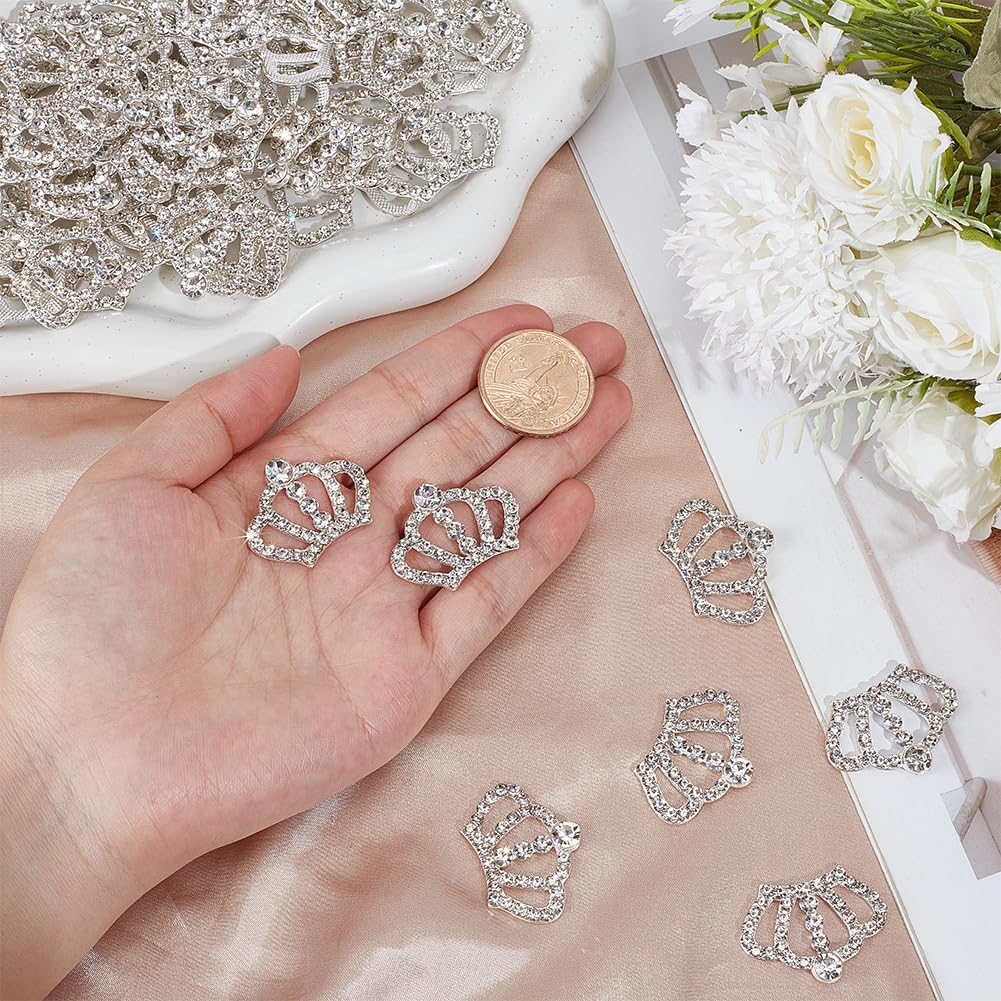 70Pcs Rhinestone Crown Charms Mini Crowns for Crafts Crystal Crown Embellishments Small Crowns Flatback Rhinestone Alloy Appliques for DIY Crafts Jewelry Making Phone Case Hair Accessories