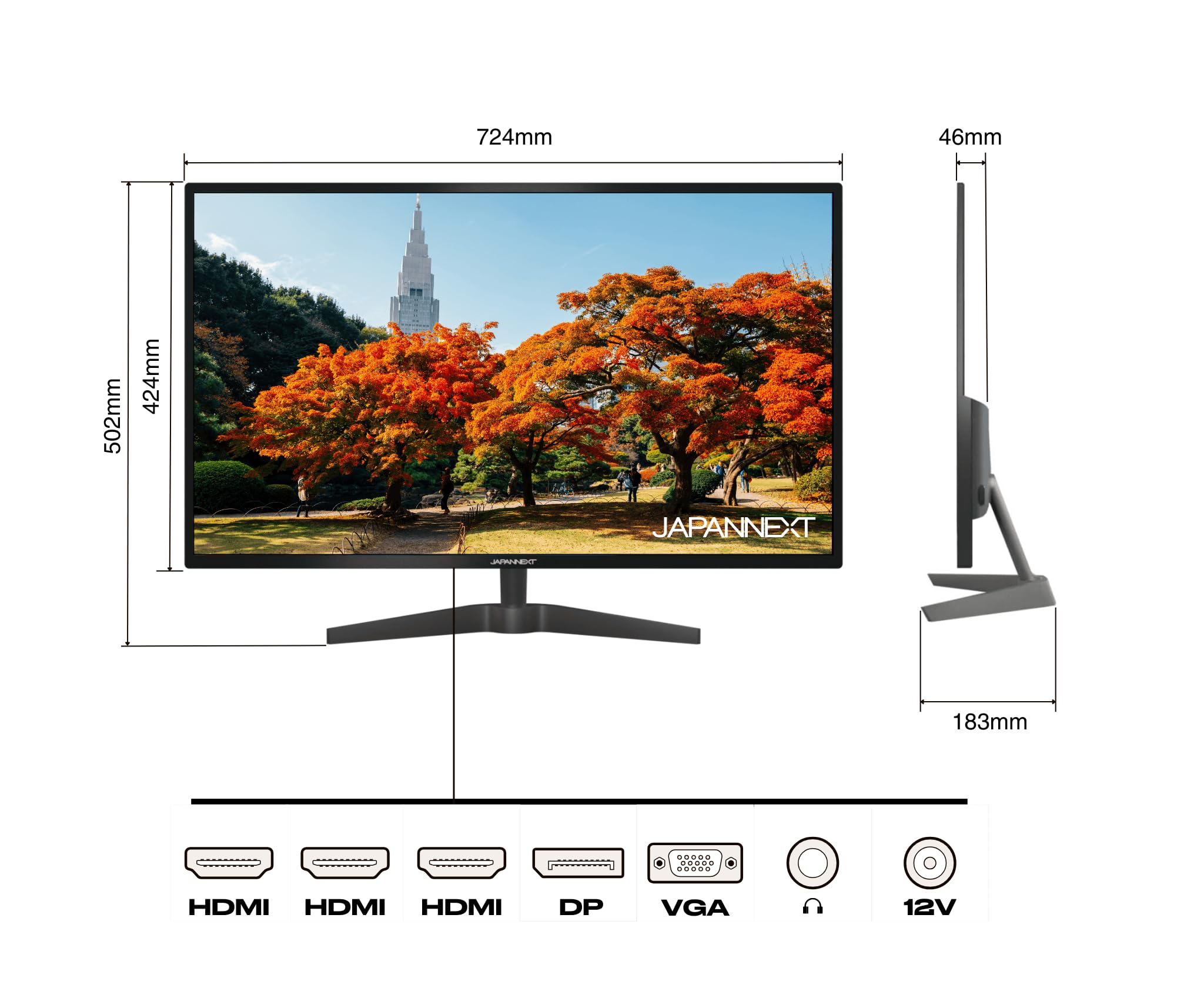 JapanNext Pantalla de PC de 32 Pulgadas 2K WQHD JN-IPS3200WQHD