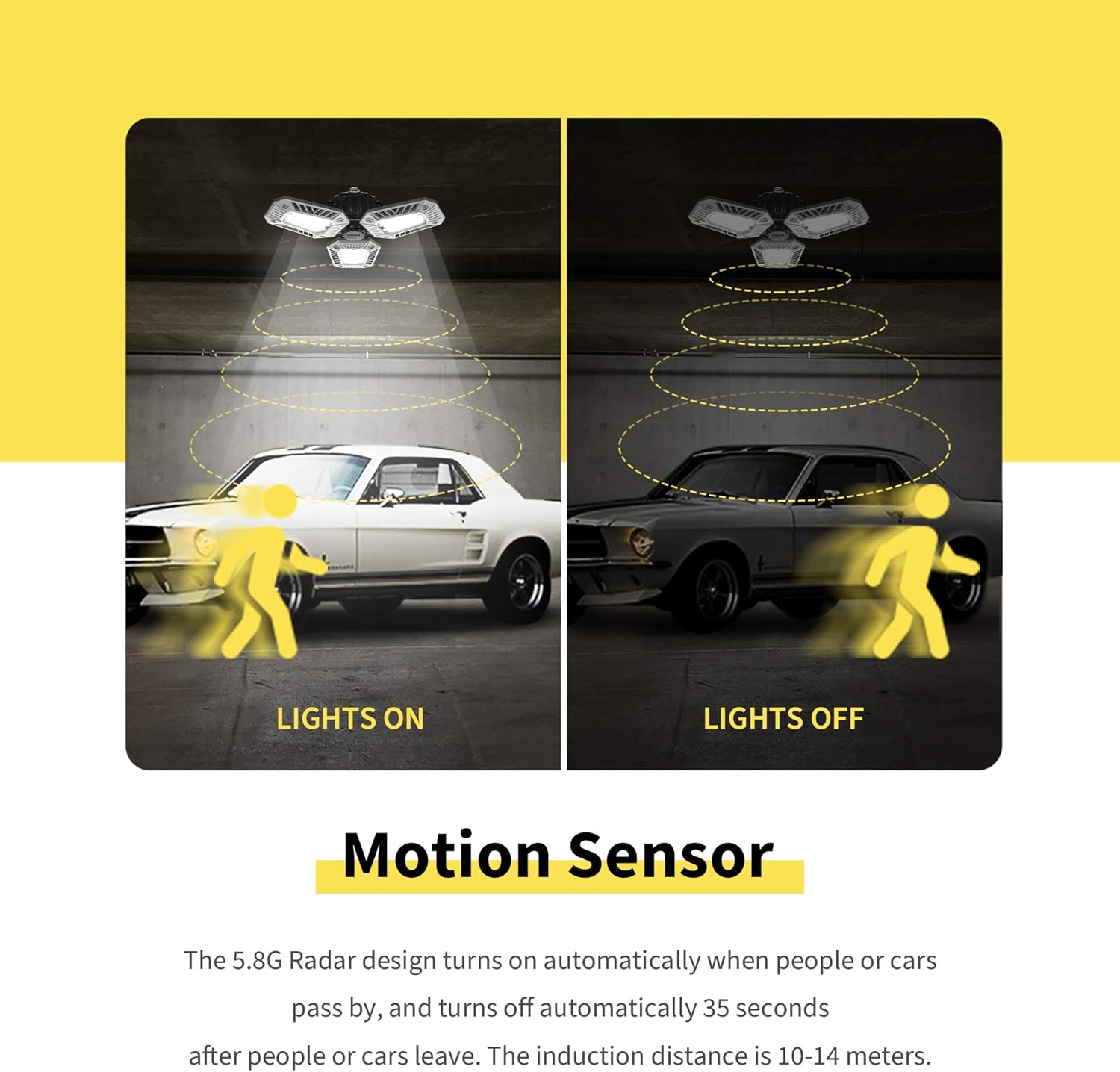 Prоmо Dіѕсоunt Uр Tо 70% оƒƒ GenuBest Adjustable LED Light 2-Pack by DFWin, 60W LED Garage Light, E26 3-Panel Garage Ceiling Light, LED Shop Light, Light Bulb for Garage Working Light, Attic & Basement LED Light