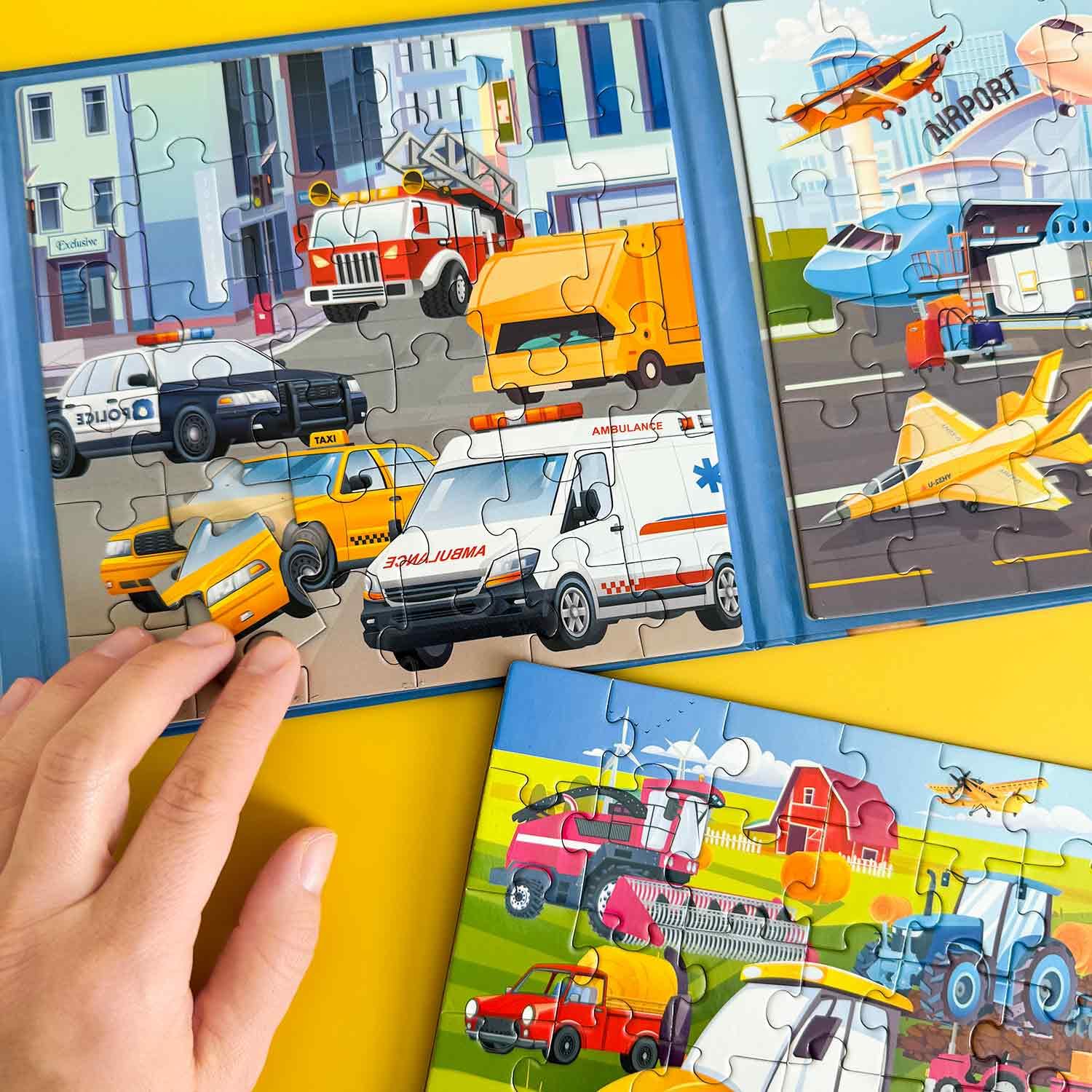 QUOKKA Puzzle Magnetico 2 3 Años – Juegos Viaje Niños 3 4 5 Años – 36 Piezas Puzzle de Transporte – Actividades Niños Viaje en Avión – Juego Magnetico Regalo