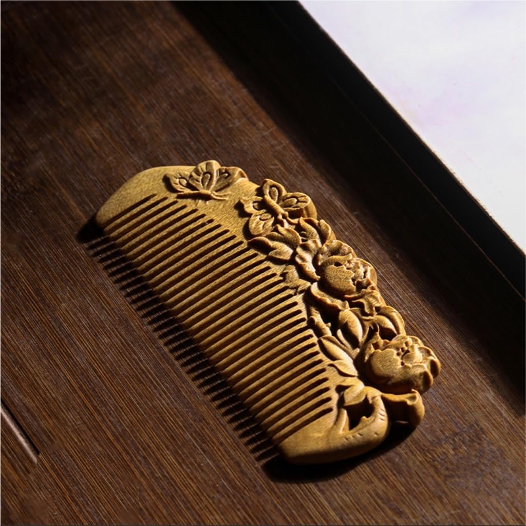 Pettine da Barbiere Pettine for Barba da Uomo retrò Pettine for Capelli Corti in Legno massello Pettine for Styling Domestico Pettine da Viaggio Portatile Pettine per Capelli da Viaggio
