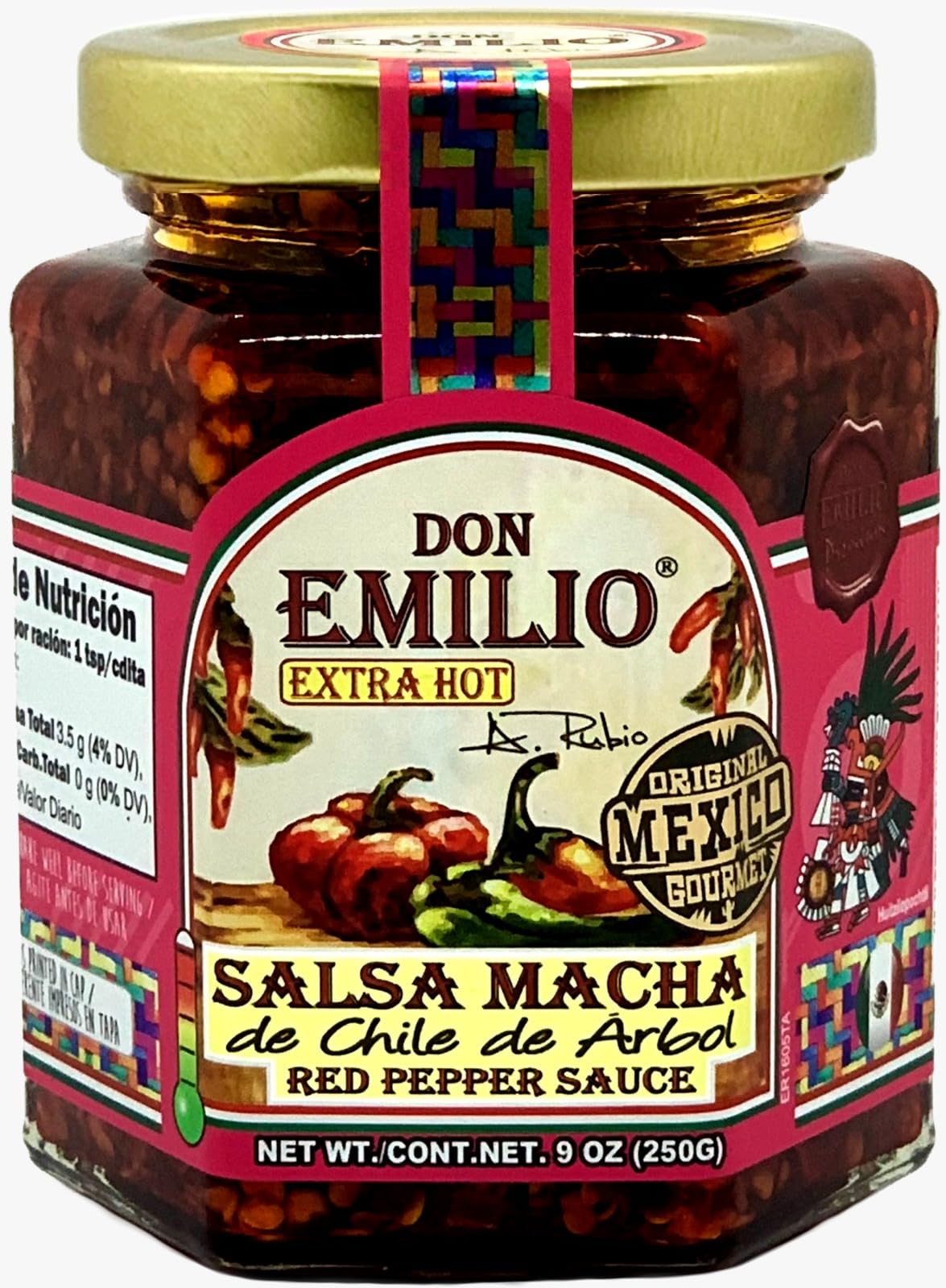 Hot Chili Salsa Macha (9 oz) (Pack of 1) | Keto, Vegan | Crisp, Tingly | Spicy, Savory | Red Pepper, Chili