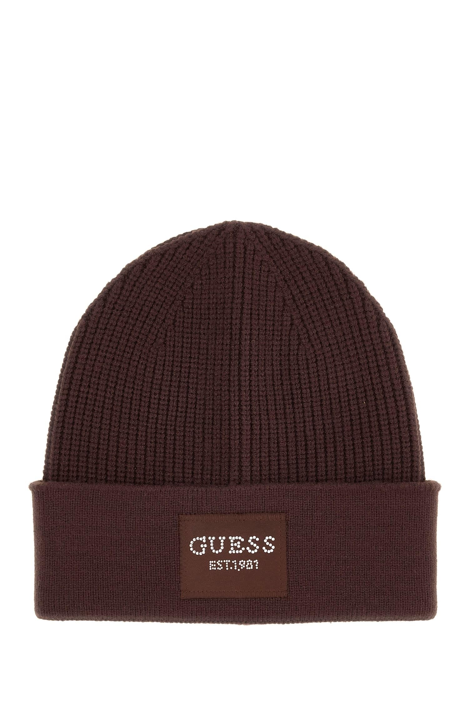 Guess Damen Accessoire Knitted Beanie Bone
