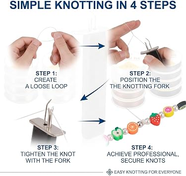 Bead Knotting Tool,Bead Looper ToolWith elastic thread,Beading Supplies For Jewelry Making, Knotters Tool For Necklace Bracelet Jewelry Making Stringing Beading Tools For Diy Jewelry Beading Tools