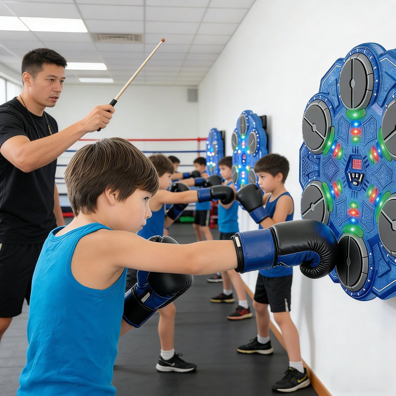 Maszyna do boksu muzycznego | Bezprzewodowy inteligentny interaktywny trener, muzyczne urządzenie fitness dla dorosłych, do domu, biura, salonu, sypialni, fitnessu, pomysł na prezent