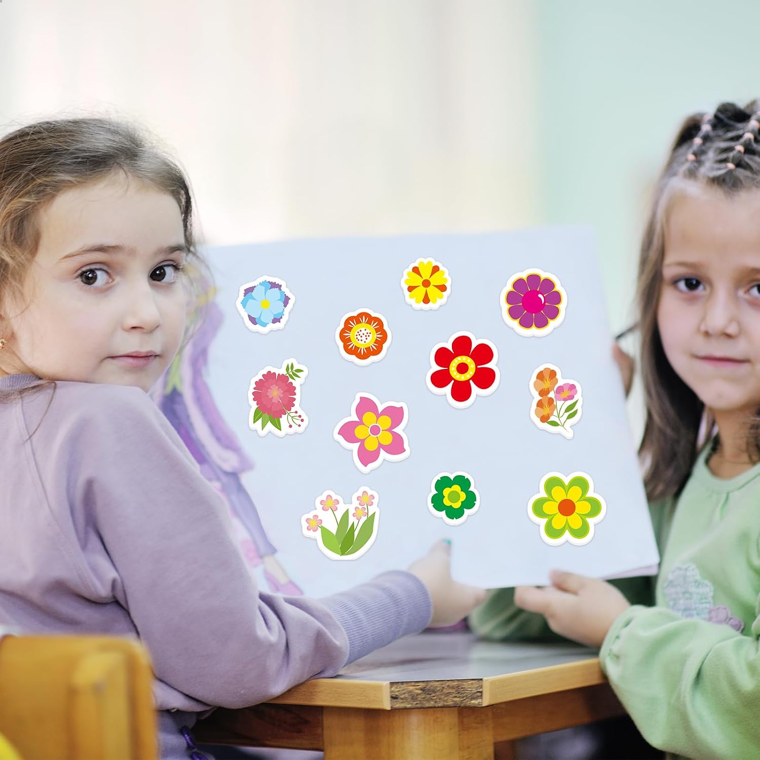 Fancy Land Flower Foam Stickers Colorful Self Adhesive Spring Foam Stickers Cartoon Flower Decorative Sticker for Kids Crafts Spring Summer Decorations Birthday Baby Shower Party Supplies 200Pcs