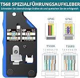 YGiTK Pinza Crimpatrice RJ45 di Rete Ethernet,Kit Multifunzione Strumento Crimpatura Spelafili per Cavi di Rete CAT5/CAT6/CAT6A/CAT7-con Taglierina per Cavi 50 Connettori RJ45 Cat6, 50 Guaine - 7