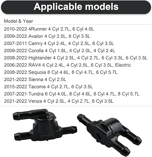 Miniatura 2 de Válvula de retención del limpiaparabrisas para Toyota Tacoma Tundra Camry RAV4 Corolla 4Runner Lexus 8532128020 (paquete de 2)