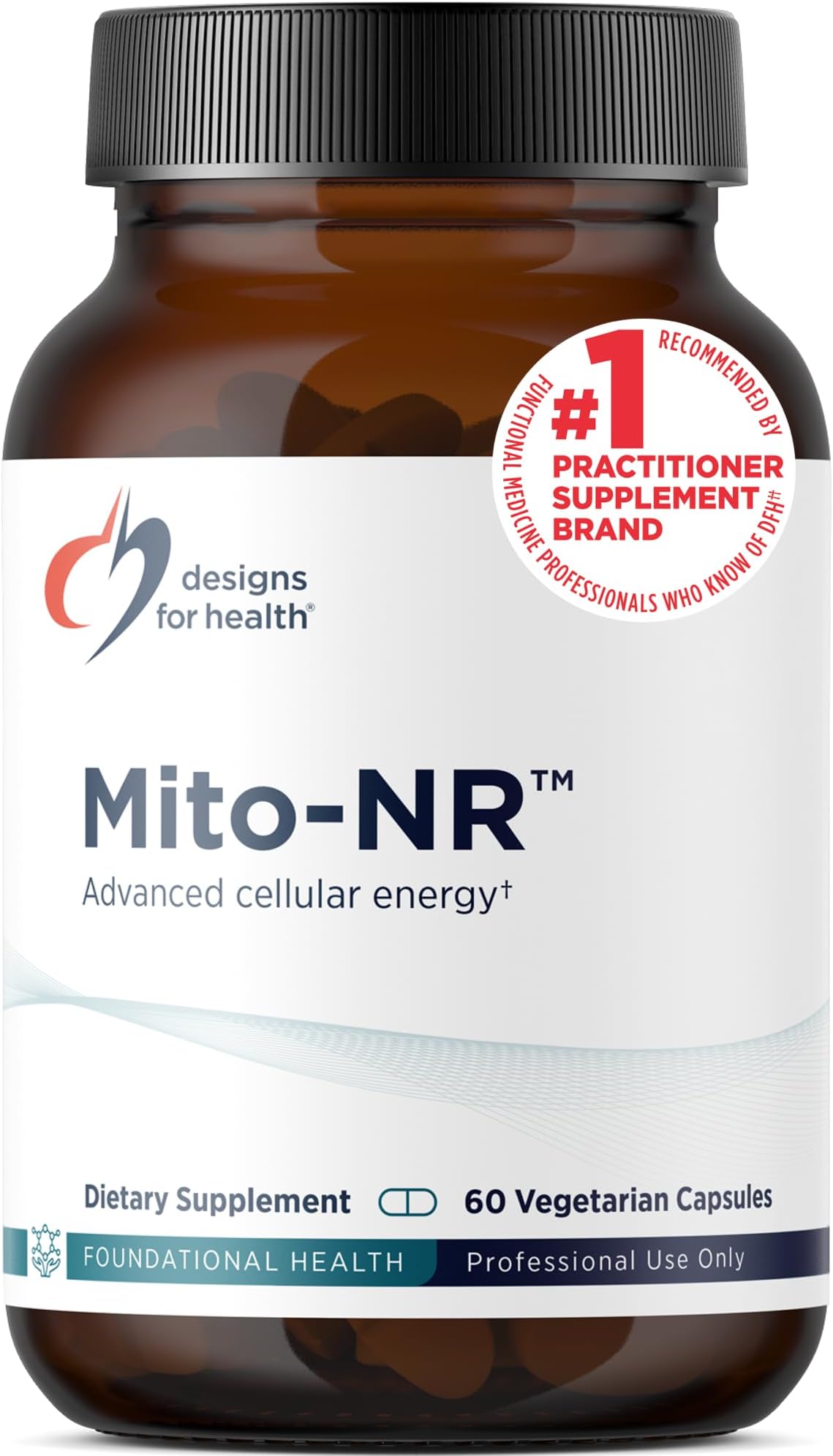 Designs for Health Mito-NR - Nicotinamide Riboside (NAD Supplement) with COQ10 + Trans Geranylgeraniol - NR + GG Supplement for Mitochondrial Cell Health Support (60 Capsules)