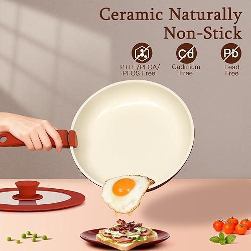 Miniatura 3 de GIPP Juego de 11 ollas y sartenes antiadherentes, juego de utensilios de cocina antiadherentes, mango desmontable, ollas de cerámica para cocinar