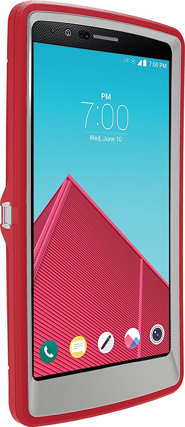 OTTERBOX Defender Series Case for LG G4 - Retail Packaging - Sleet Grey/Scarlet Red