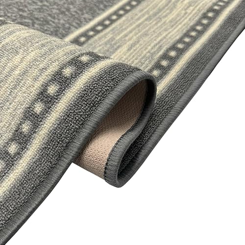 Miniatura 42 de Kapaqua Custom Size Grey Bohemian Kilim Rubber Backed Non-Slip Hallway Stair Runner Rug Carpet 31 inch Wide Choose Your Length 31in X 12ft