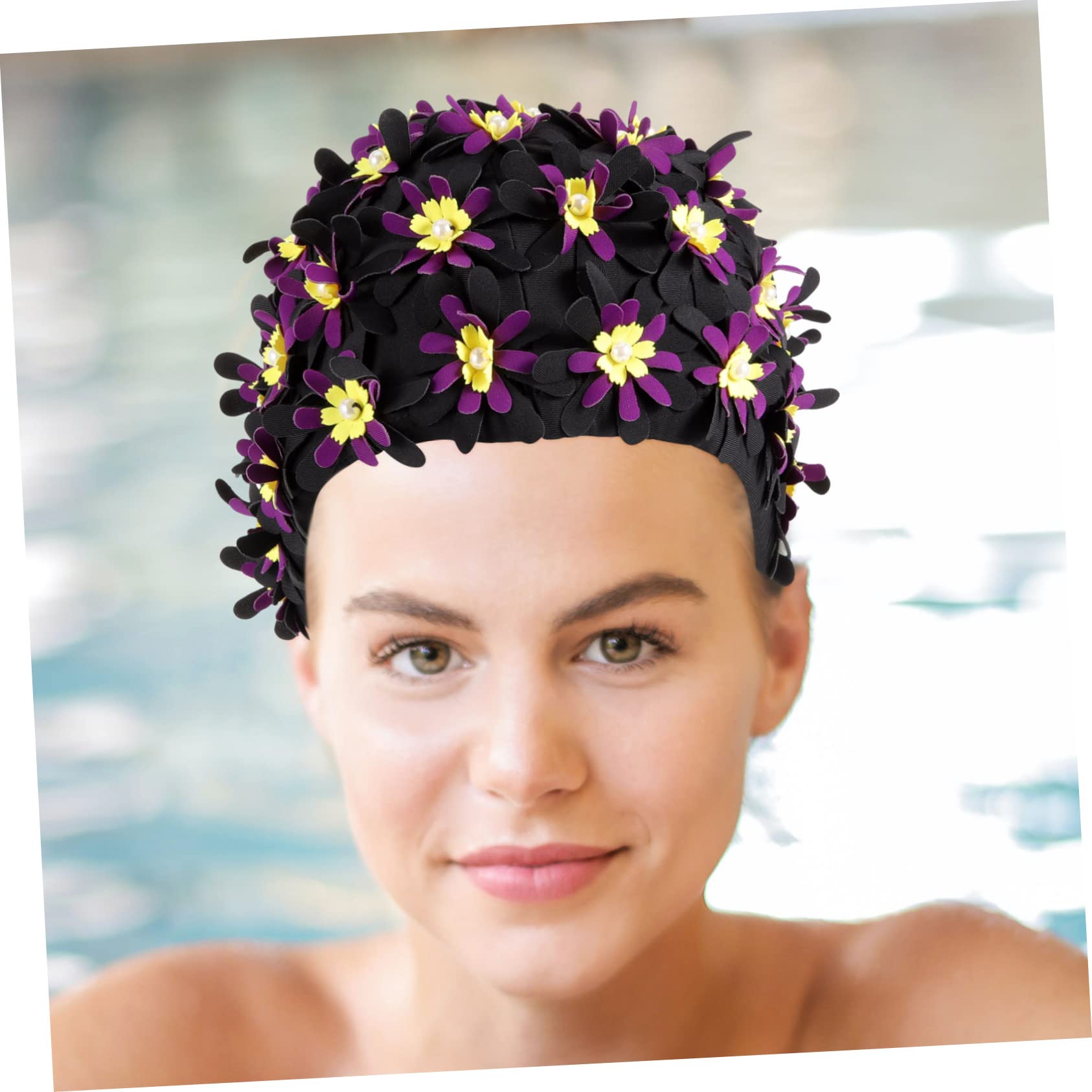 BESTonZON Aumentar La Flor Gorro De Natación Gorro De Natación para Cabello Gorro De Natación para Rastas Gorro De Natación para Mujeres Gorro De Natación Grande para Cabello Gorro De