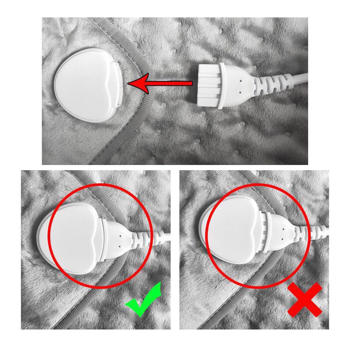 Almohadilla Térmica Eléctrica con Apagado Automático, 6 Calentamiento Niveles Esterilla Calor Electrica, 4 Mode Temporizadores, Manta Termica para La Espalda, Brazos y Piernas(Color:Gris)