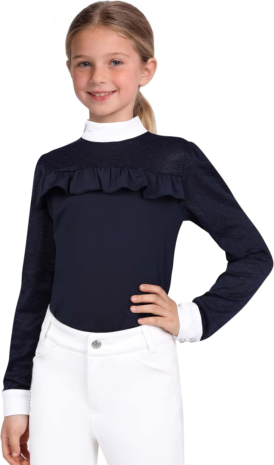 Girls Equestrian Shirt, Kids Equestrian Training Top