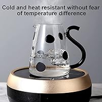 Vista 6 de Juego de jarras de agua con forma de vaca de dibujos animados, jarras de vidrio de 18.6 fl oz/60.9 fl oz, jarra de vidrio resistente y duradera